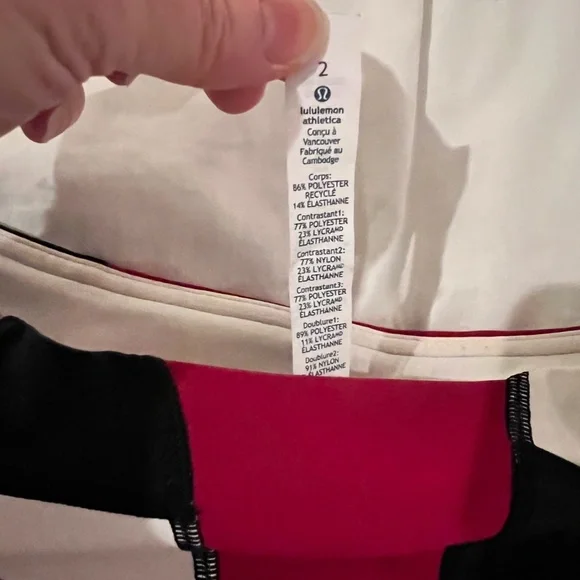 Lululemon Exercise Shorts in Raspberry, Navy and White - Picture 3 of 4